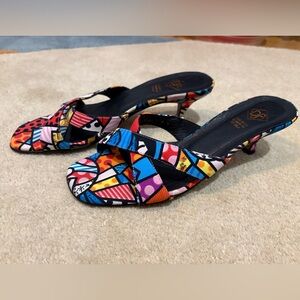 Vintage Italian Donald J. Pliner Colorful Patterned Sandals